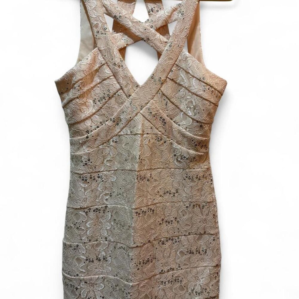 Crystal-doll Women's Pink and Cream Dress